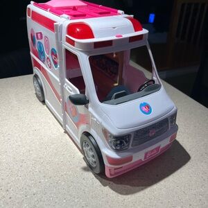 Barbie Pink and White Rescue Vehicle